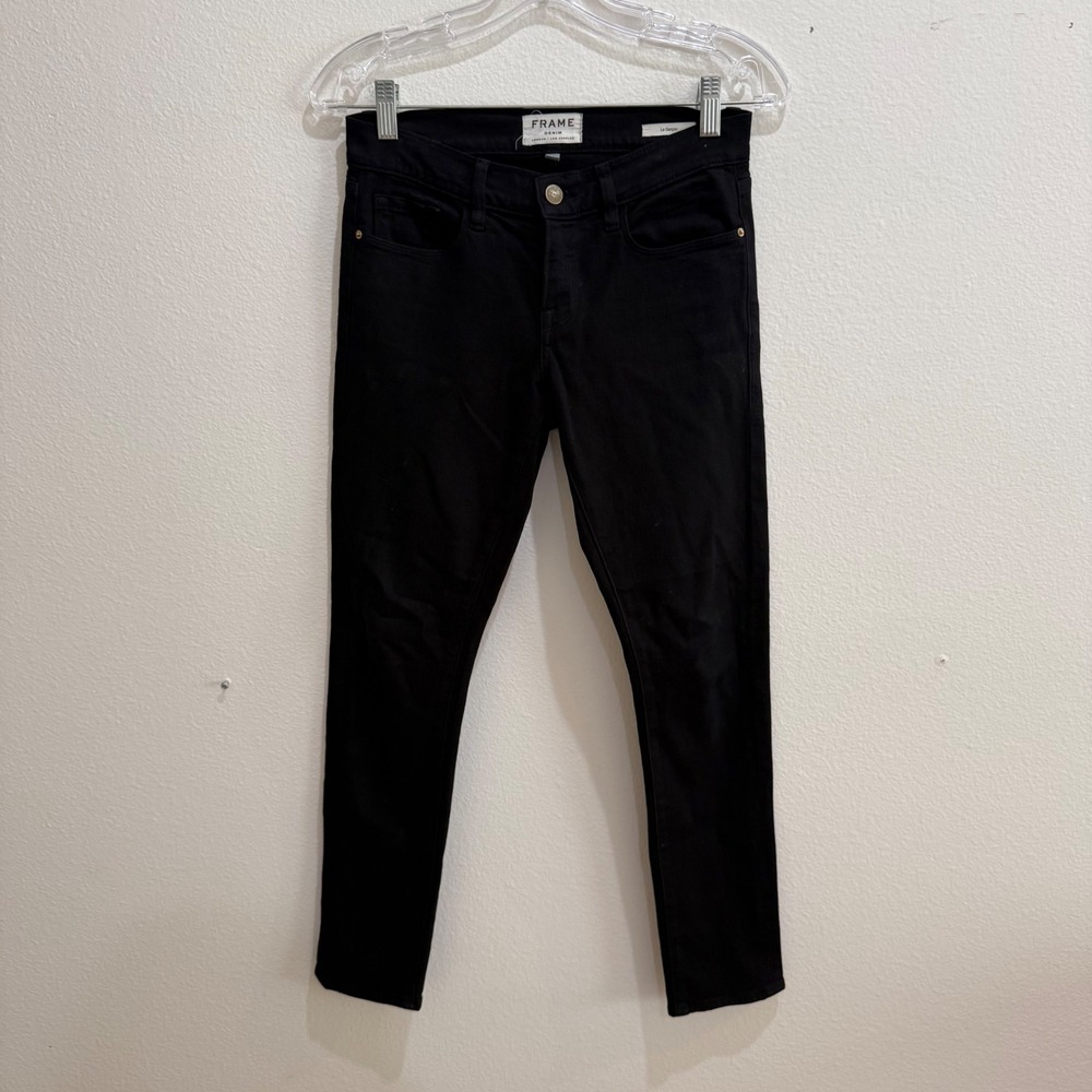 Frame Denim Le Garcon Slim Boyfriend Jeans Black Film Noir LGJ711 Size 24